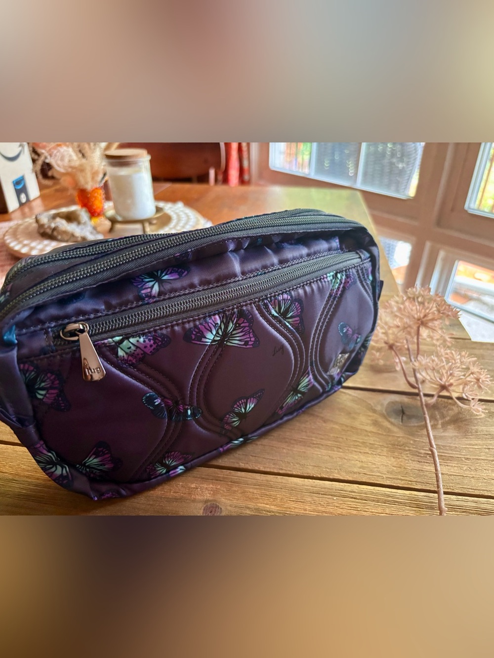 Lug Purple Butterfly Crescendo Convertible Shooper with Crossbody bag - Picture 11 of 14